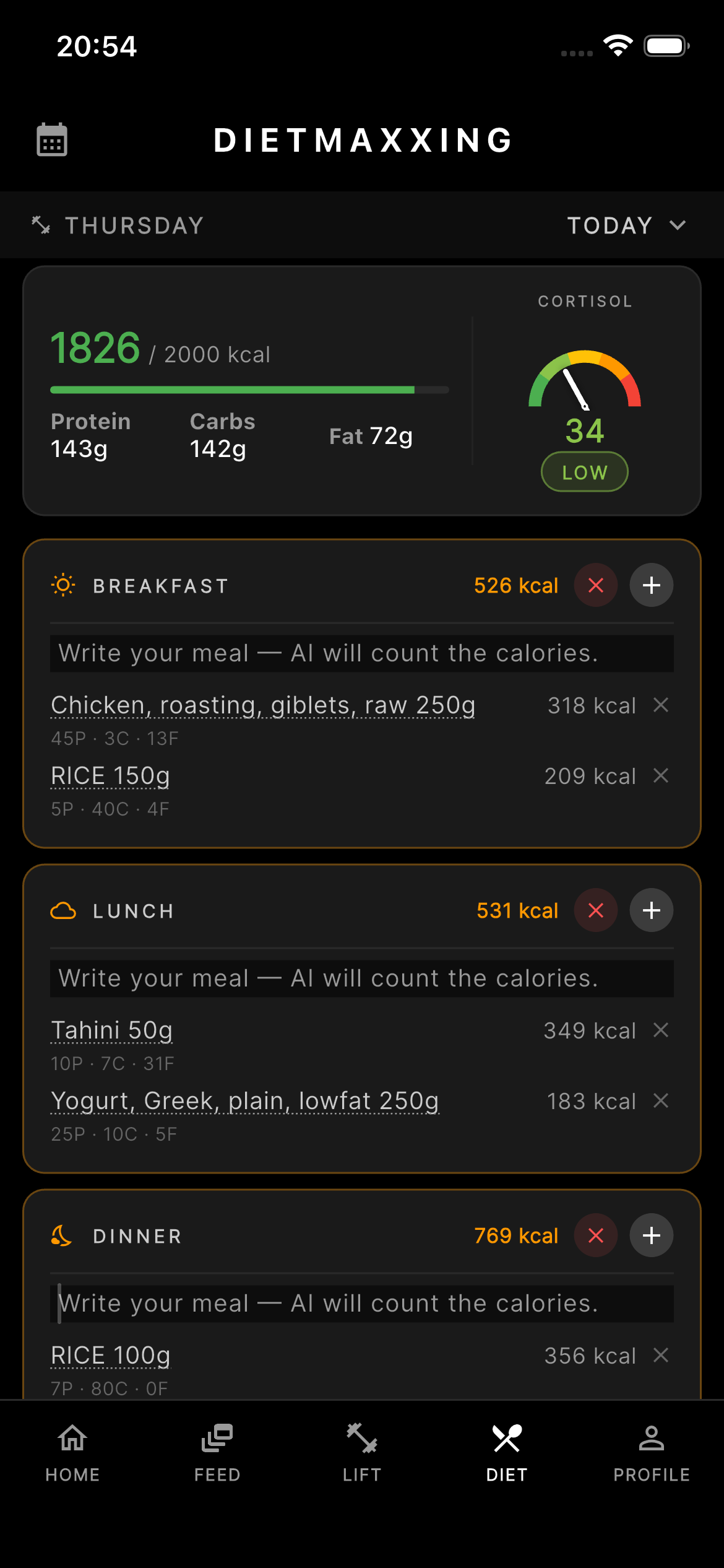 Diet tracking